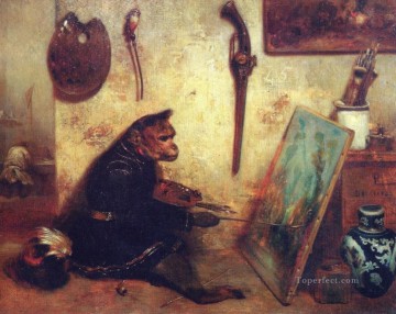 猿の画家アレクサンドル・ガブリエル・デキャンプの東洋学者 Oil Paintings
